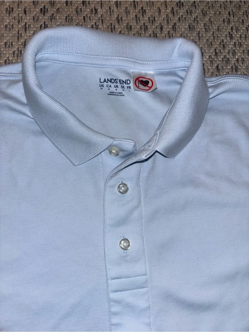 Land’s End Men’s Adaptive Polo Magnetic Closures Light Blue Size M - Picture 6 of 8